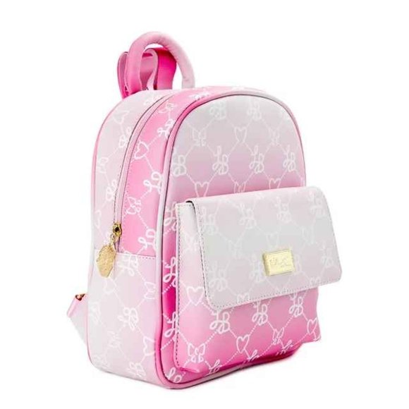 Luv Betsey Pink White Ombre Logo, Small Adult Backpack with Front Pocket Stylish main image 15